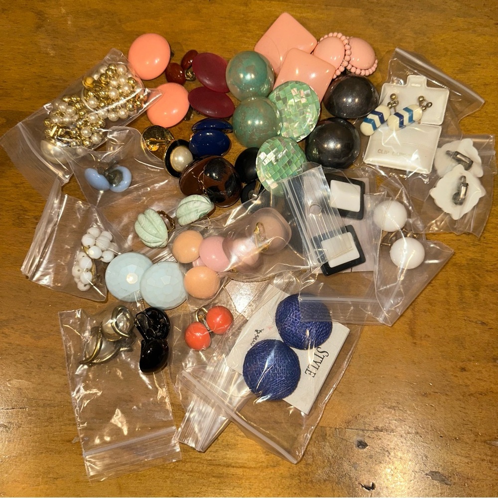 25+ pairs Vintage Clip-on Earrings